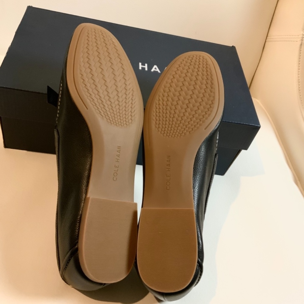 Cole Haan Caddie Bow Loafer Black Leather Flats - Picture 9 of 14